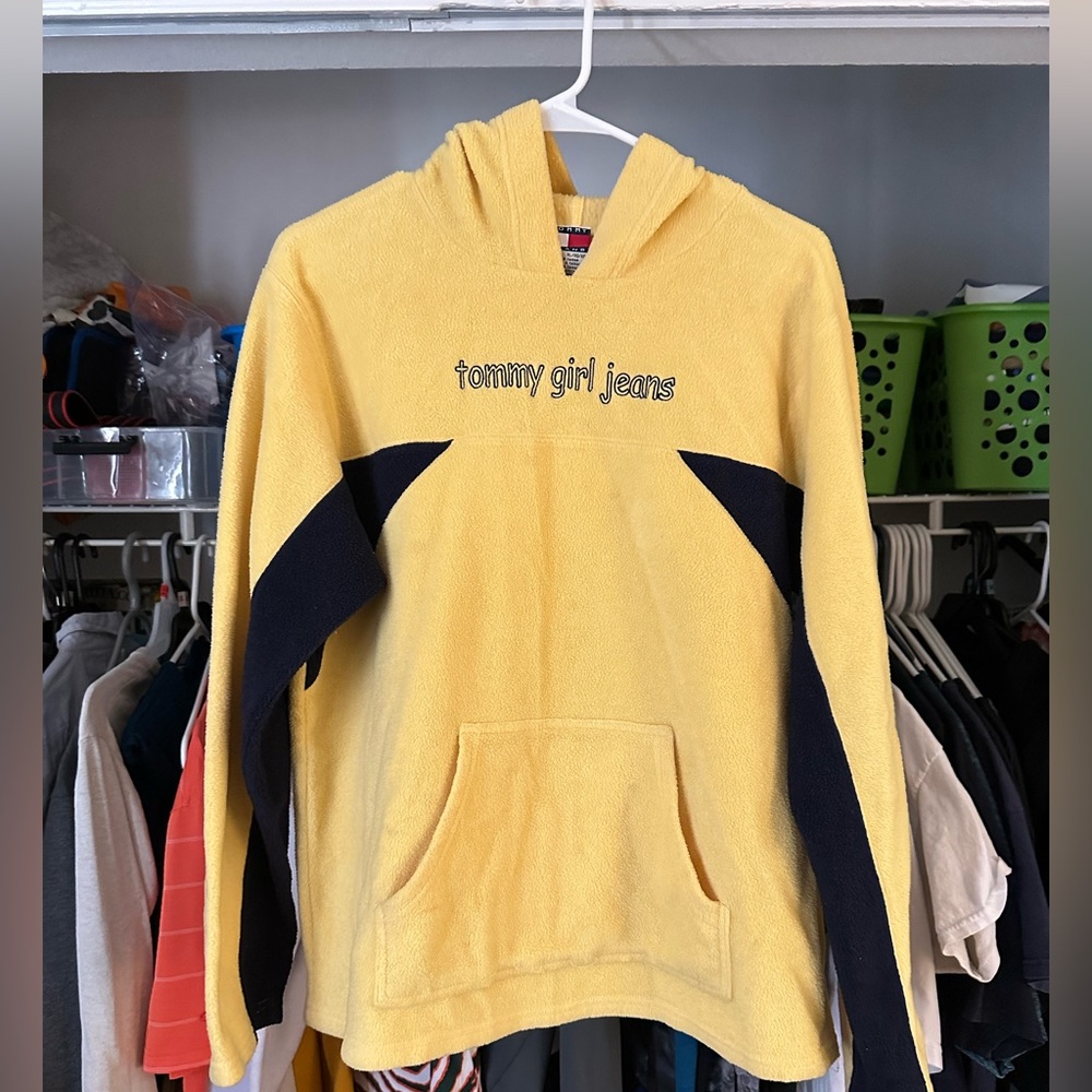 Tommy jeans girls yellow and black hoodie used xl